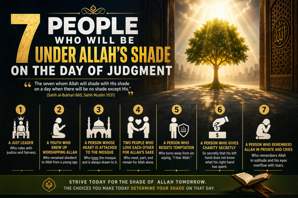 7 People Who Will Be Under Allah’s Shade on the Day of Judgment