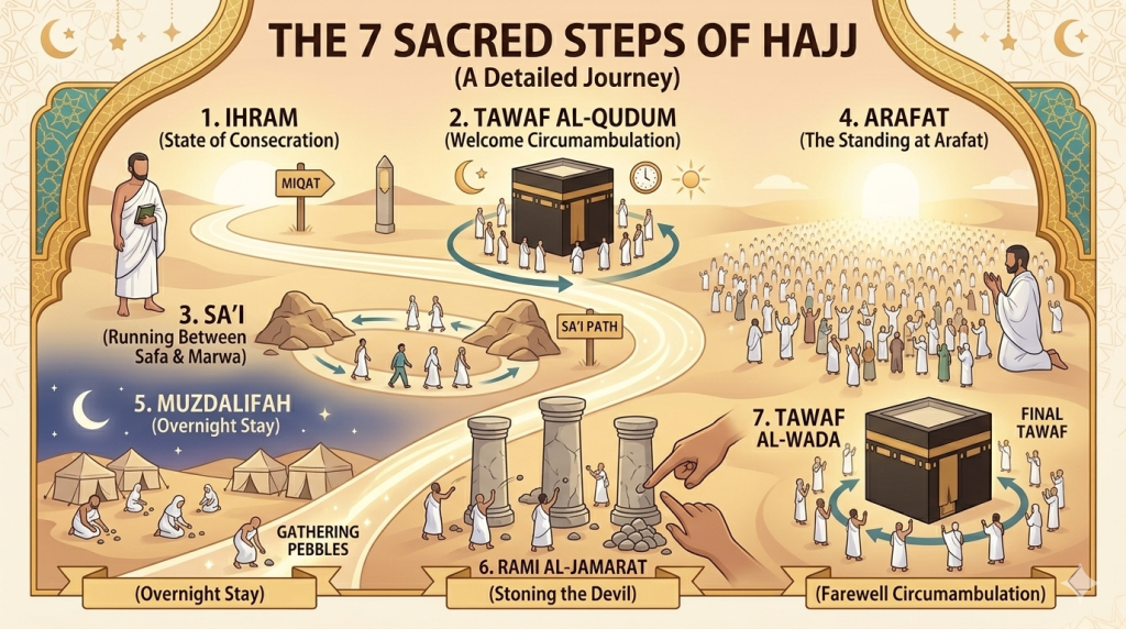 Seven Steps of Hajj
